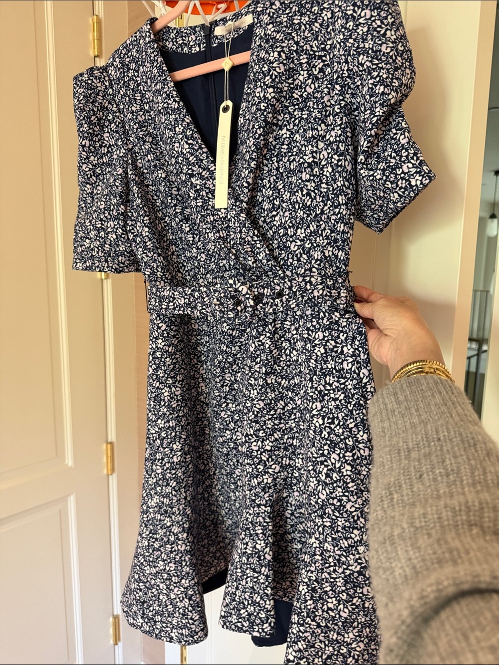 Jonathan Simkhai Navy and White Floral Dress